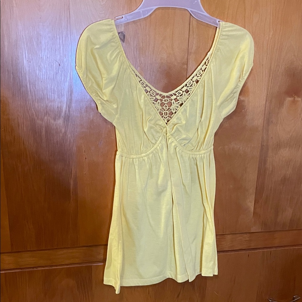 No Boundaries Yellow Lace-Back Top